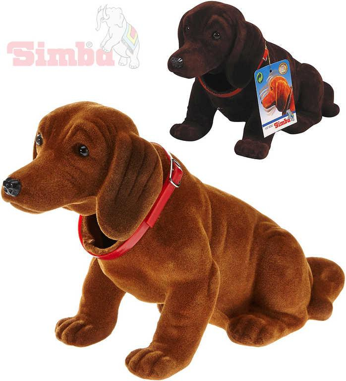 SIMBA Pes s kývací hlavou Jezevčík 24cm dekorace plast 2 barvy