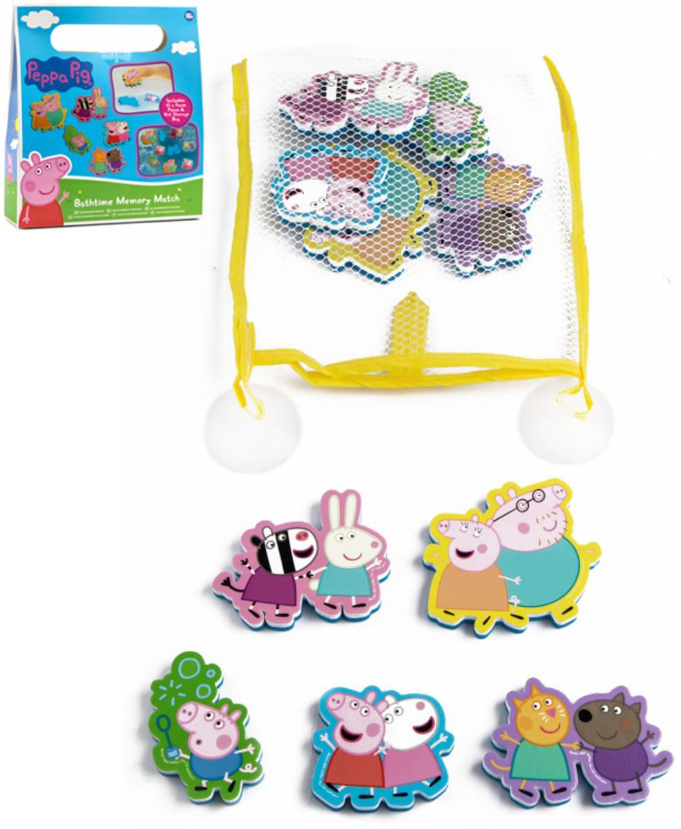 Hra pexeso baby vodolepky Peppa Pig set 10ks do vany do vody v síťce
