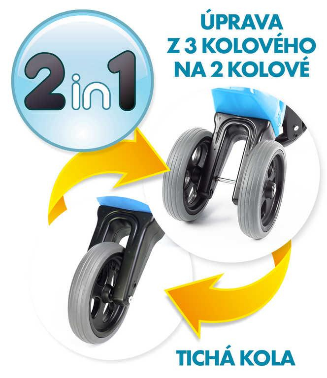 Odrážedlo Funny Wheels Rider Sport 2v1 dětské odstrkovadlo Zelené plast