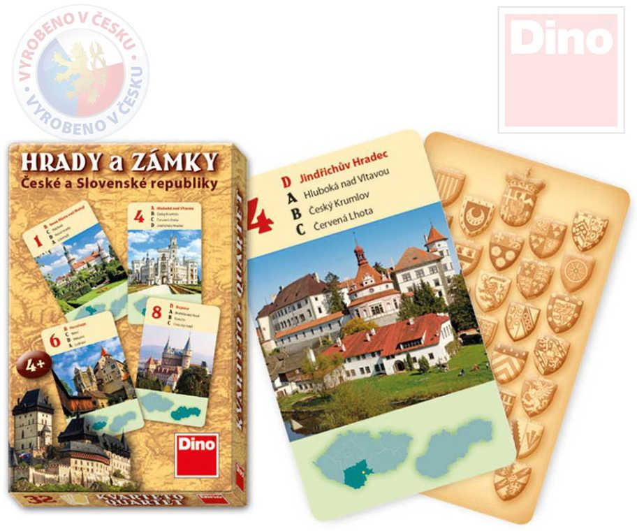 DINO Hra karty Kvarteto Hrady a zámky v krabičce 