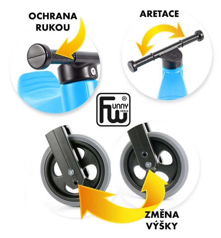 Odrážedlo Funny Wheels Rider Sport 2v1 dětské odstrkovadlo Modré plast